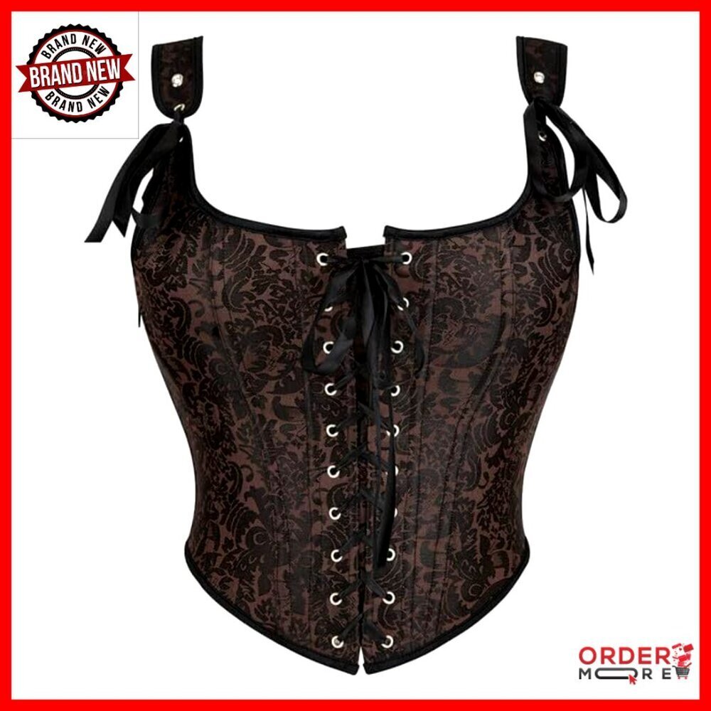 Vintage Floral Bustier Corset Top Renaissance Lace Up Bodice Y2K Retro